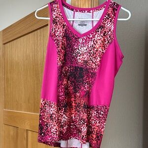 Tek Gear Pink and Black Patterned Tank Top